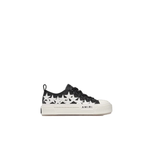 Amiri Glitter Stars Court Low Sneakers in Black | Sneakers | Coveti
