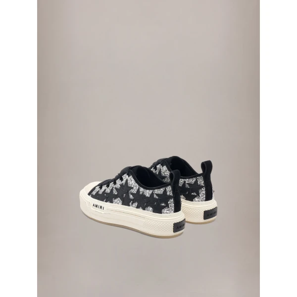 Amiri Glitter Stars Court Low Sneakers in Grey, view 4 | Sneakers | Coveti