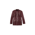 Amiri Leather Officer Jacket in Brick | Leather Jackets | Coveti