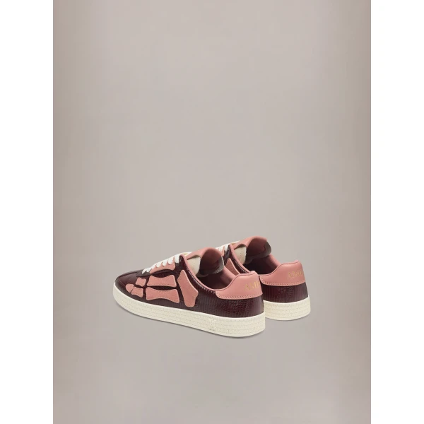 Amiri Lizard Embossed Pacific Bones Sneakers in Plum, view 4 | Sneakers | Coveti