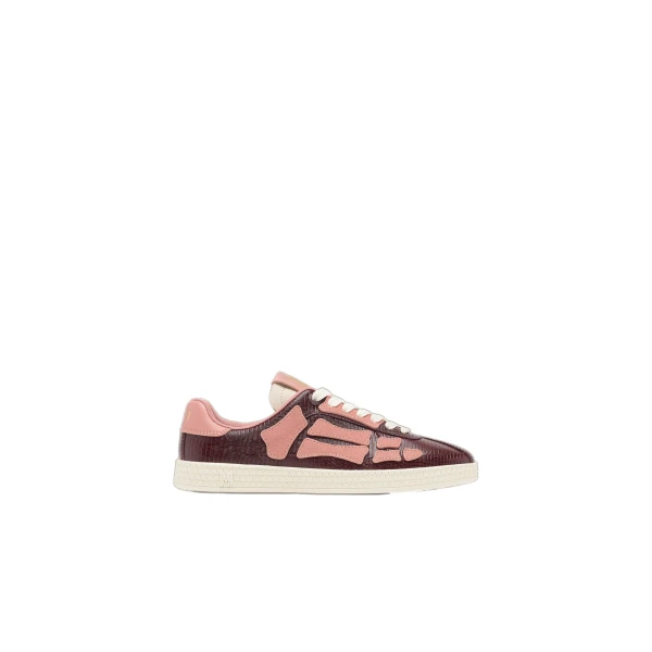 Amiri Lizard Embossed Pacific Bones Sneakers in Plum | Sneakers | Coveti