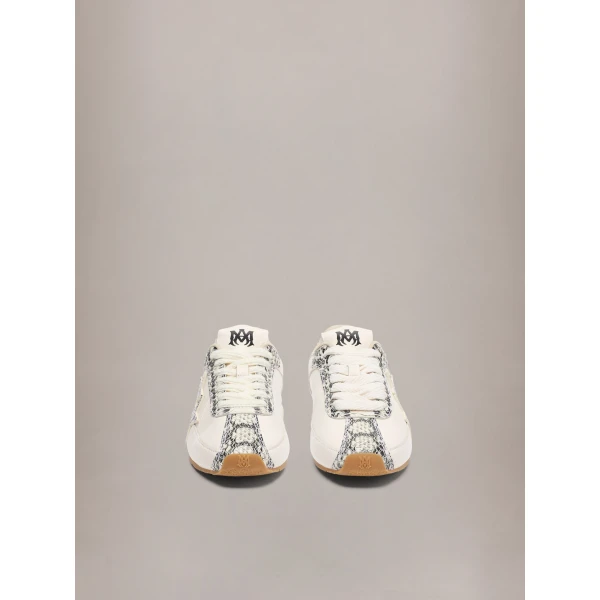 Amiri Lizard Embossed Pacific Flat Sneakers in Alabaster, view 3 | Sneakers | Coveti