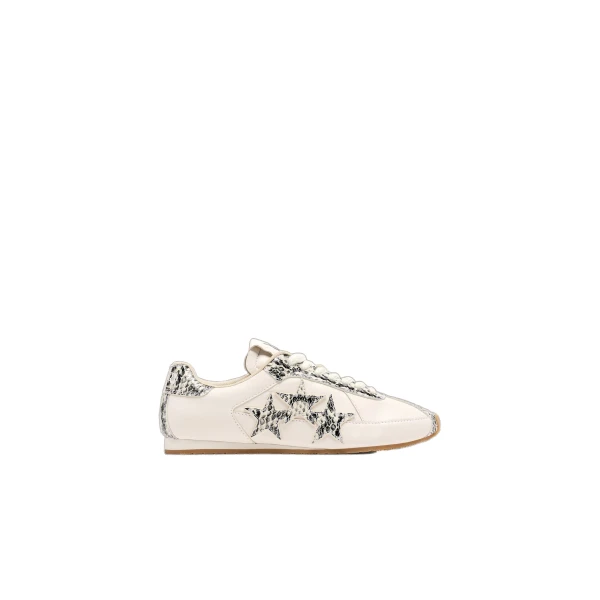 Lizard Embossed Pacific Flat Sneakers in Alabaster