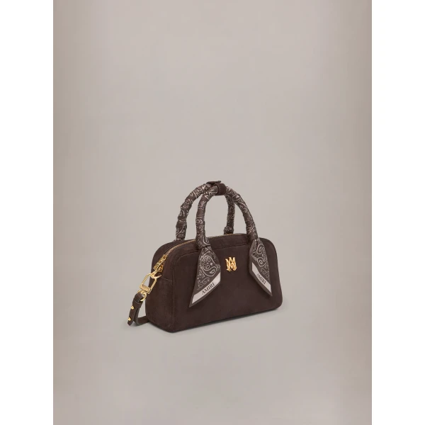 Amiri MA Bowling Bag in Dark Brown, view 3 | Totes & Top-Handle Bags | Coveti