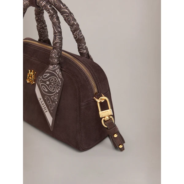 Amiri MA Bowling Bag in Dark Brown, view 4 | Totes & Top-Handle Bags | Coveti