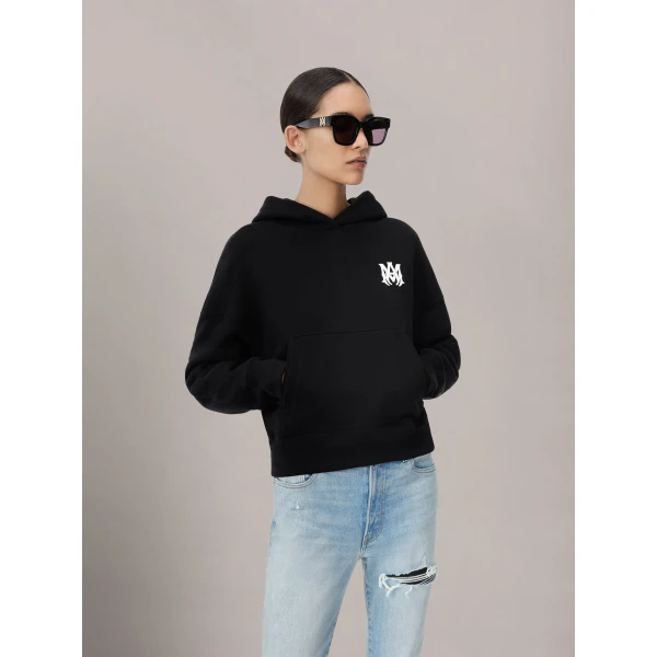 Amiri MA Core Logo Hoodie in Black, view 3 | Hoodies | Coveti