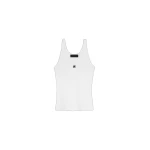 Amiri MA Embroidered Ribbed Tank in White | Sleeveless | Coveti