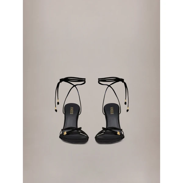 Amiri MA Heeled Sandal in Black, view 3 | Sandals | Coveti