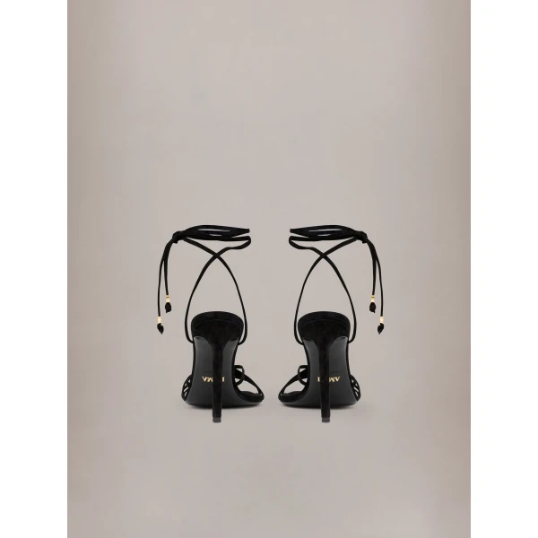 Amiri MA Heeled Sandal in Black, view 4 | Sandals | Coveti