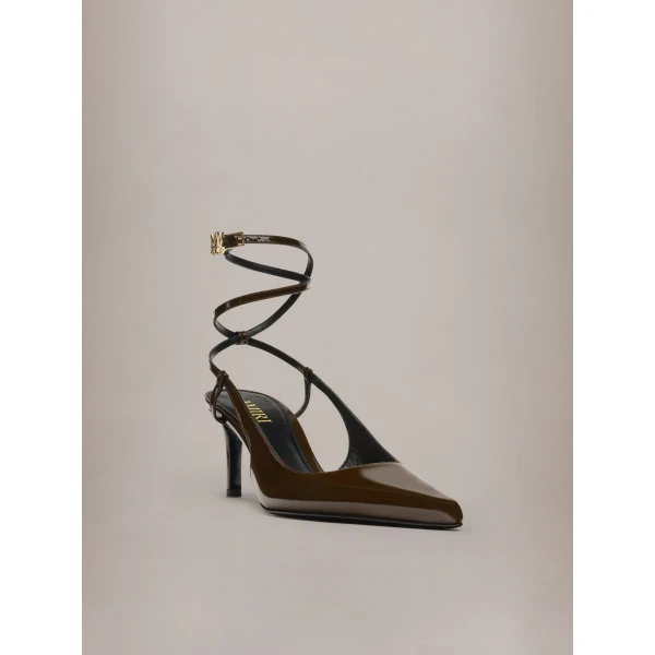 Amiri MA Kitten Heel in Chocolate, view 2 | Heels | Coveti