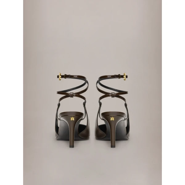 Amiri MA Kitten Heel in Chocolate, view 4 | Heels | Coveti