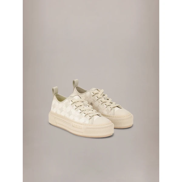 Amiri MA Quad Canvas Court Low Sneakers in Alabaster, view 2 | Sneakers | Coveti