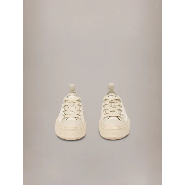 Amiri MA Quad Canvas Court Low Sneakers in Alabaster, view 3 | Sneakers | Coveti
