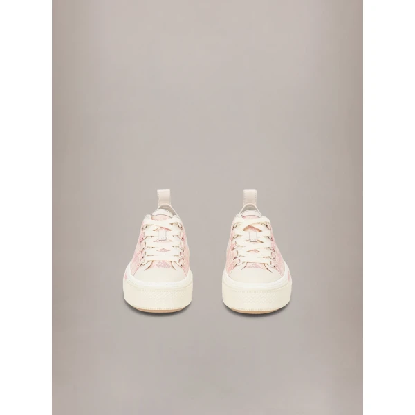 Amiri MA Quad Canvas Court Low Sneakers in Garden Rose, view 3 | Sneakers | Coveti