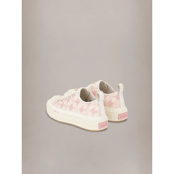 Amiri MA Quad Canvas Court Low Sneakers in Garden Rose, view 4 | Sneakers | Coveti