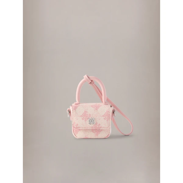 Amiri MA Quad Canvas MA Charm in Pink, view 2 | Bag charms | Coveti