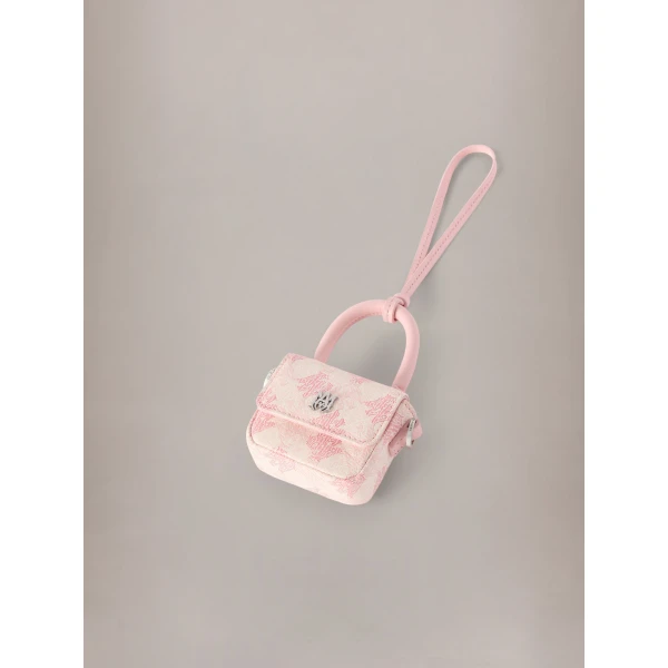 Amiri MA Quad Canvas MA Charm in Pink, view 3 | Bag charms | Coveti