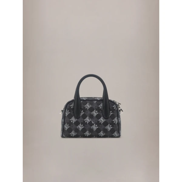 Amiri MA Quad Canvas Micro Bowling Bag in Black, view 2 | Mini Bags | Coveti