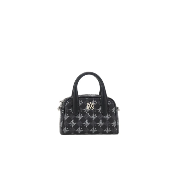 Amiri MA Quad Canvas Micro Bowling Bag in Black | Mini Bags | Coveti