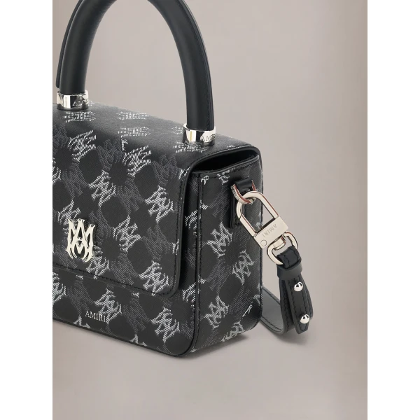 Amiri MA Quad Canvas Micro MA Bag in Black, view 4 | Mini Bags | Coveti