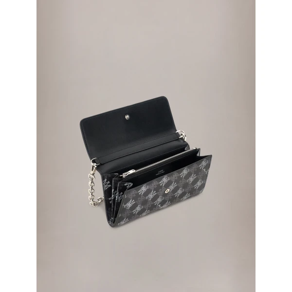 Amiri MA Quad Canvas Wallet On Chain in Black, view 3 | Wallets & Purses | Coveti