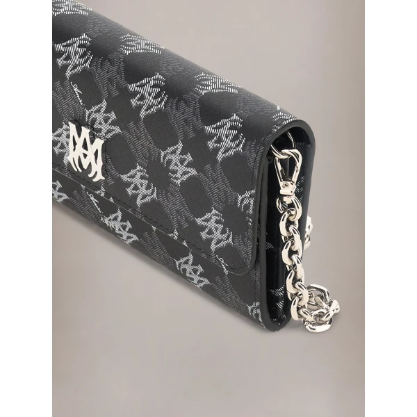 Amiri MA Quad Canvas Wallet On Chain in Black, view 4 | Wallets & Purses | Coveti
