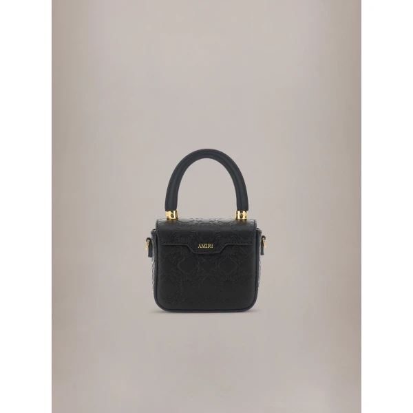 Amiri MA Quad Leather Nano MA Bag in Black, view 2 | Mini Bags | Coveti
