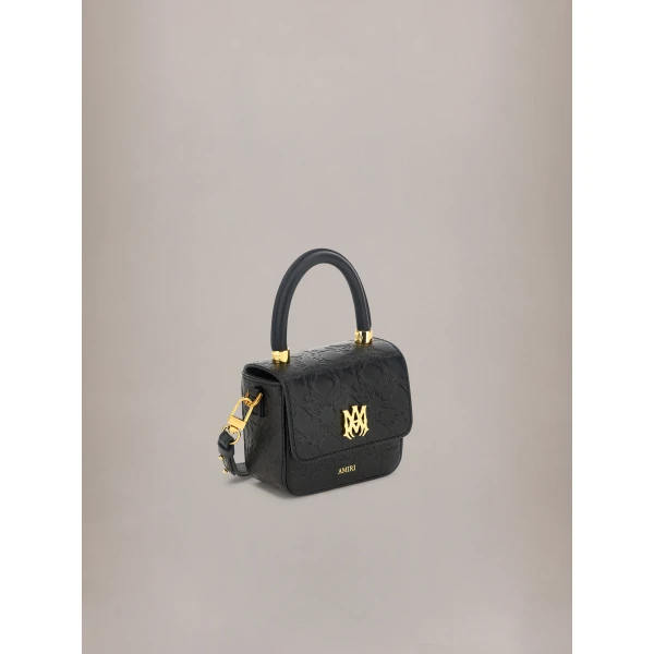 Amiri MA Quad Leather Nano MA Bag in Black, view 3 | Mini Bags | Coveti