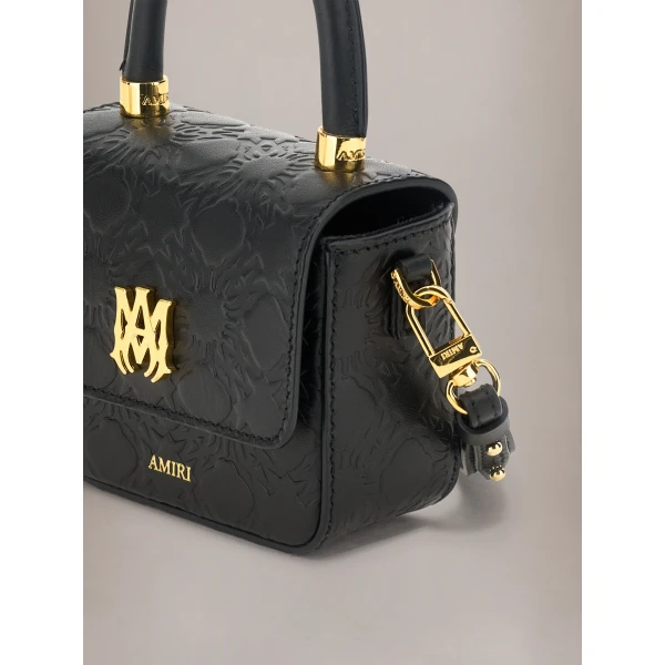 Amiri MA Quad Leather Nano MA Bag in Black, view 4 | Mini Bags | Coveti