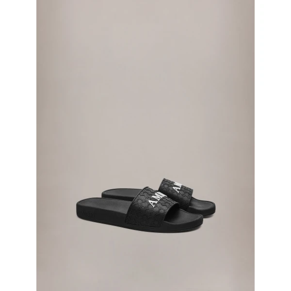 Amiri MA Quad Pool Slide in Black, view 2 | Flip Flops & Slides | Coveti
