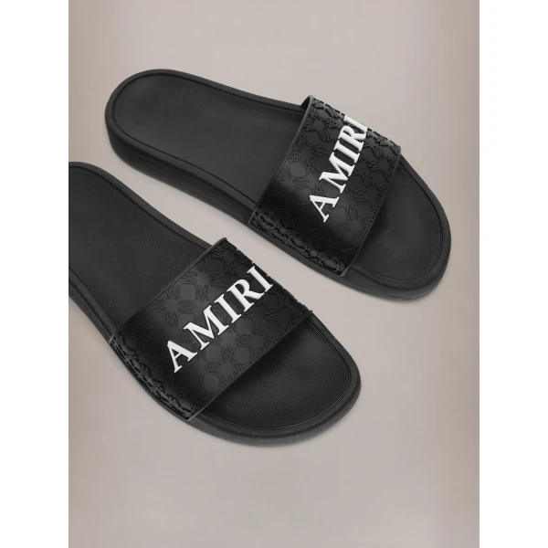 Amiri MA Quad Pool Slide in Black, view 5 | Flip Flops & Slides | Coveti