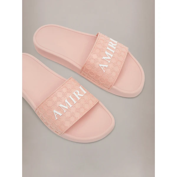 Amiri MA Quad Pool Slide in Evening Sand, view 5 | Flip Flops & Slides | Coveti