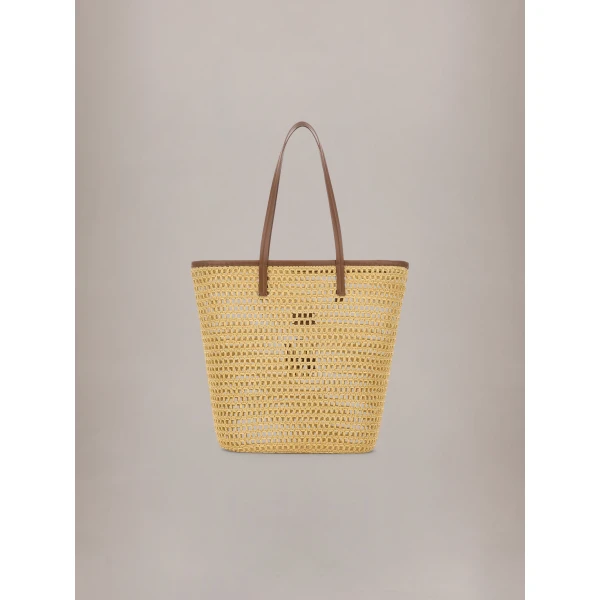 Amiri MA Raffia Tote in Natural, view 2 | Totes & Top-Handle Bags | Coveti