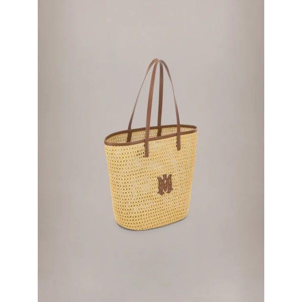 Amiri MA Raffia Tote in Natural, view 3 | Totes & Top-Handle Bags | Coveti