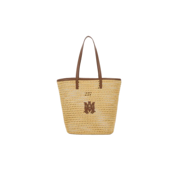 Amiri MA Raffia Tote in Natural | Totes & Top-Handle Bags | Coveti