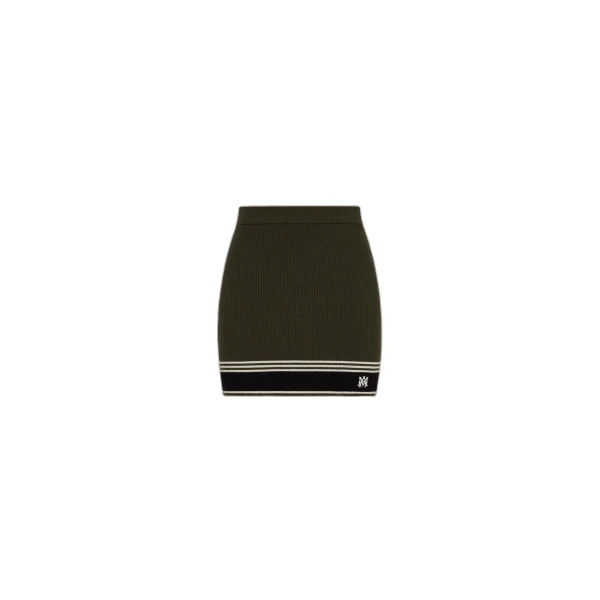 MA Stripe Mini Skirt in Dark Sage