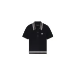 Amiri MA Stripe Polo in Black | Tops | Coveti