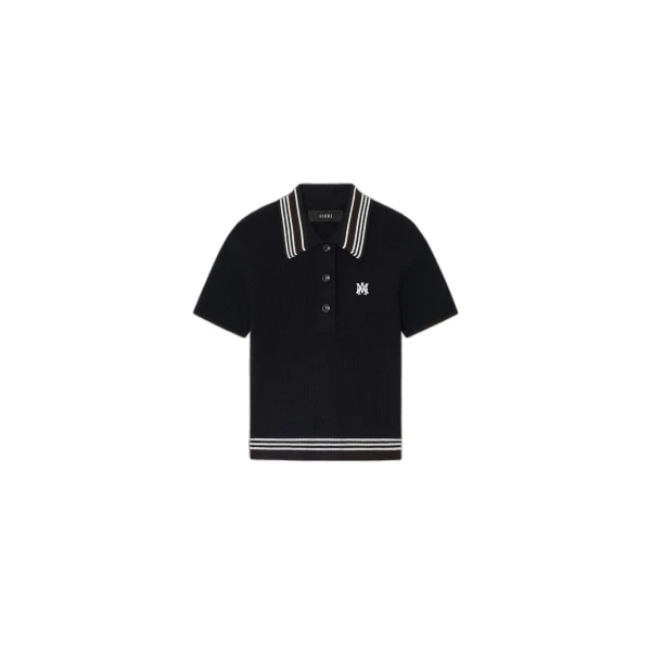 MA Stripe Polo in Black