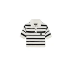 Amiri MA Striped Polo in Black Alabaster | Tops | Coveti