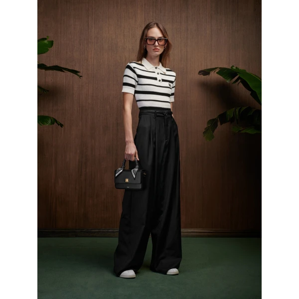 Amiri MA Striped Polo in Black Alabaster, view 3 | Tops | Coveti
