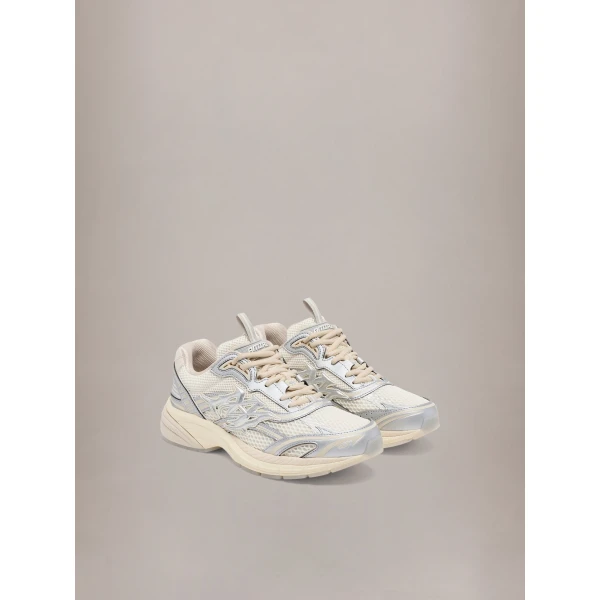 Amiri Metallic M-Tech Sneakers in White Silver, view 2 | Sneakers | Coveti