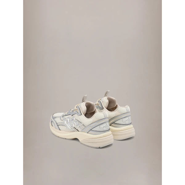 Amiri Metallic M-Tech Sneakers in White Silver, view 4 | Sneakers | Coveti