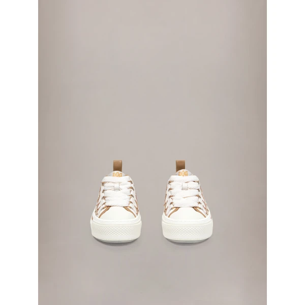 Amiri Metallic Stars Court Low Sneakers in Dark Brown, view 3 | Sneakers | Coveti