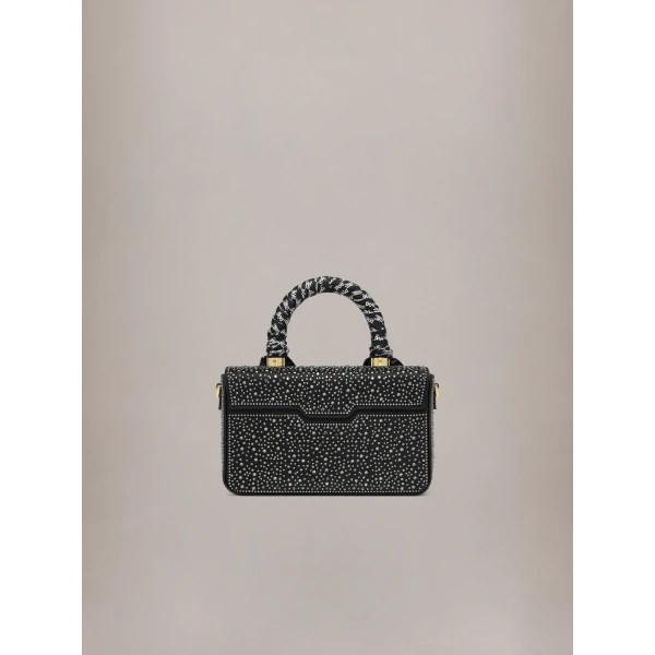 Amiri Micro Long MA Crystal Bag in Black, view 2 | Mini Bags | Coveti