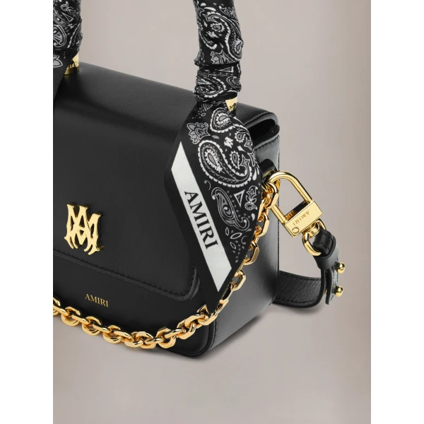 Amiri Micro MA Bag with Chain Handle in Black, view 3 | Mini Bags | Coveti