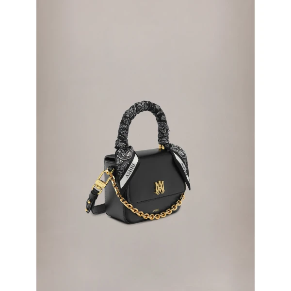 Amiri Micro MA Bag with Chain Handle in Black, view 4 | Mini Bags | Coveti