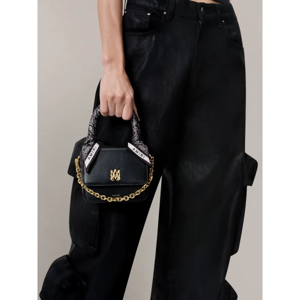 Amiri Micro MA Bag with Chain Handle in Black, view 5 | Mini Bags | Coveti