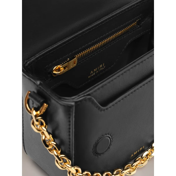 Amiri Micro MA Bag with Chain Handle in Black, view 6 | Mini Bags | Coveti