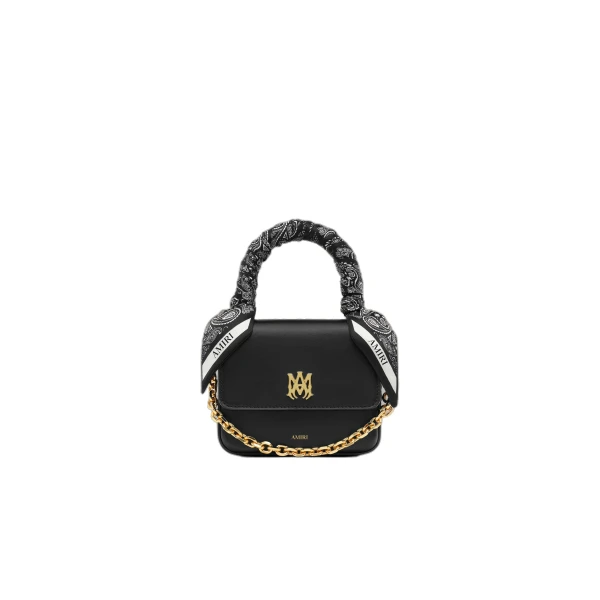 Micro MA Bag with Chain Handle in Black