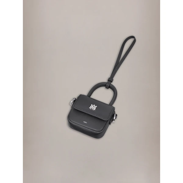 Amiri Micro MA Charm in Black, view 2 | Bag charms | Coveti